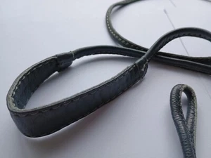 Grey Rolled leather Dog Show Loop Lead with kindness pad - Picture 1 of 3