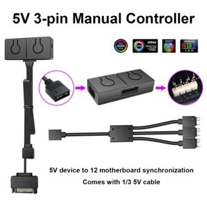 RGB Converter 5V 3Pin ARGB to 12V 4 Pin RGB Light Transfer Chassis Fan Converter - Picture 1 of 12