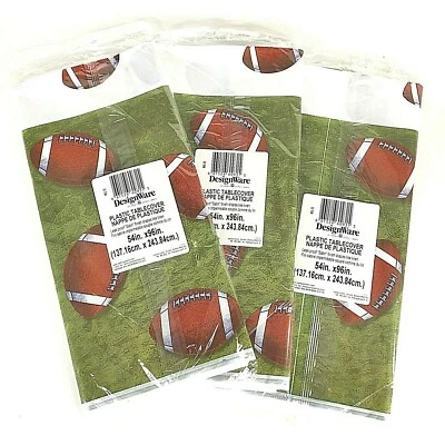 3 Manteles de Fútbol Cubierta de Mesa Plástico 54" x 96" Mantel Fiesta Diseño Foto 1 de 3