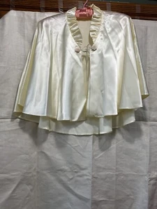 Scialle da sera o giacche da letto vintage raso bianco sporco/crema vendute ciascuna - Foto 1 di 18