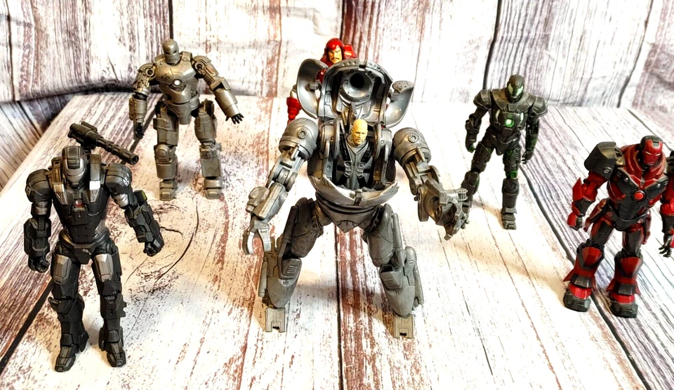 Lote de 6 figuras de acción Iron Man. Iron Monger, máquina de guerra, marca 1, marca 2/más. Foto 1 de 4