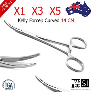 Hemostatic Artery Clamp Locking Surgical Kelly Curved Forcep 14 CM Veterinary - Bild 1 von 4