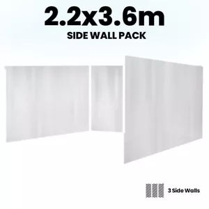 RED TRACK 3x Side Walls for 2.2x3.6m Gazebo Outdoor Portable Camping Popup White - Picture 1 of 4