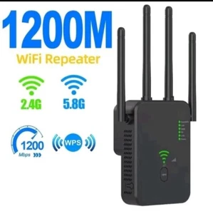 1200Mbps Dual Band WiFi Signal Amplifier Extender UK Plug Range Repeater Booster - Picture 1 of 13
