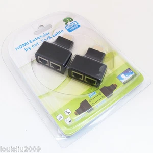 4pairs 30M HDMI to Dual Port RJ45 Network Cable Extender Over By Cat 5e/6 1080p - Picture 1 of 6
