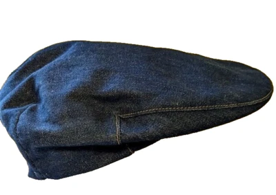 Vintage Wrangler Hat Large Denim Jean Cabbie Newsboy Poor Boy Korea Snap Brim - Image 1 of 4