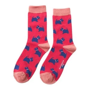Westie Dog Hot Pink Ladies Novelty Ankle Socks Adult One Size - Picture 1 of 2