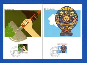 Scott 762-65 Protection of Shores & Coast Set of 4 FDOI Liechtenstein Maxi Cards