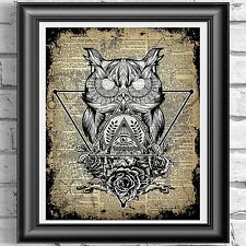 Dictionary Page Art Witchcraft Owl PRINT Vintage ANTIQUE Book Wall art Picture