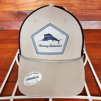 Tommy Bahama Hat Cap Adult Snapback Mesh Gray Black Fishing Outdoors New - Image 1 of 4