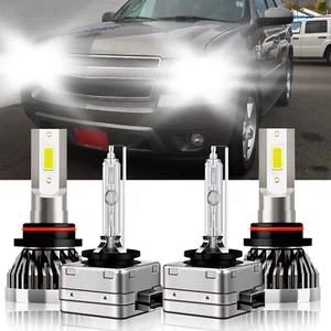 For Chevrolet Tahoe 2015-2020 4x 9005 D3S LED HID Headlight Bulbs Hi/Low Beam - Picture 1 of 12