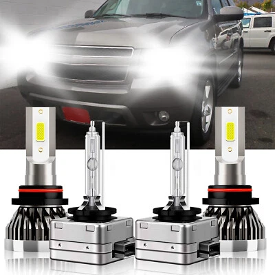 Para Chevrolet Tahoe 2015-2020 4x 9005 D3S LED HID faros haz alto/bajo Foto 1 de 4