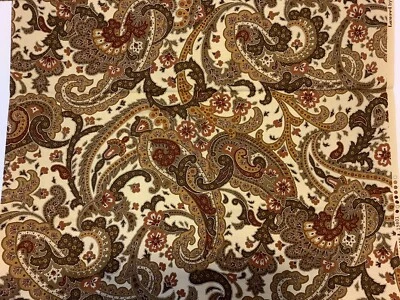 Moda Laurel Paisley Fabric 100% Cotton 1.5 Yards Browns Golds Maroons, And Tan - Image 1 of 3