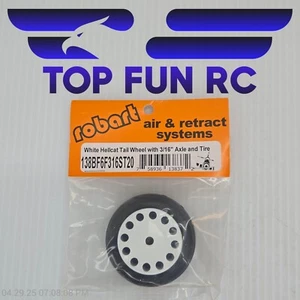 Robart 138BF6F316ST20 White Hellcat Tail Wheel w/ 3/16" Axle & Tire - Picture 1 of 1