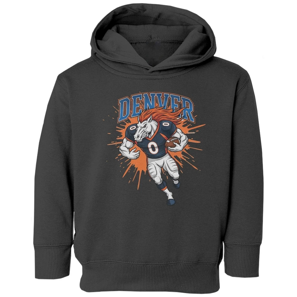 Animated Bronco Inspired Denver - Fans Gift Toddler Hooded Sweatshirt - Image 1 of 1