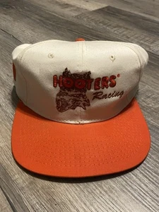 Hooters Racing Team Snapback Hat NASCAR #19 Vintage Checkered Flag Sports Orange - Picture 1 of 7