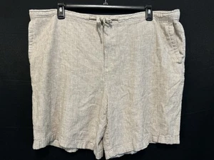 Cubavera Linen Blend Tan Pinstripe Shorts XXL With Pockets - Picture 1 of 13