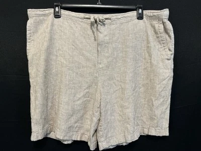 Pantalones Cortos Cubavera Mezcla de Lino Tostado Rayas XXL Con Bolsillos Foto 1 de 4