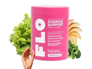FLO Ovarian Support Vitamin for Women's Hormone Balance - 90 Vegan Capsules - Picture 1 of 9