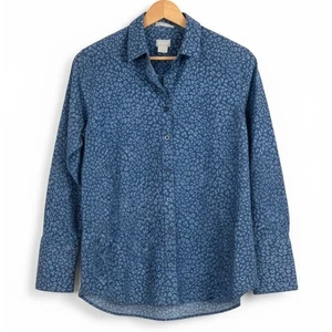 Chicos Womens S Minimalist Office Business Classic No Iron Leopard Button Shirt - Picture 1 of 10