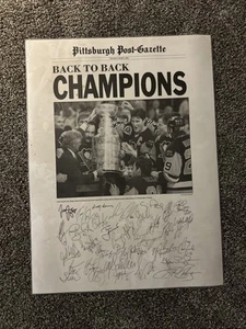 PITTSBURGH PENGUINS - 1992 Post Gazette Poster (Back To Back Champions) - Picture 1 of 3