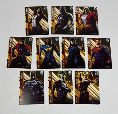 DC Injustice 10x GEAR Set (Series 4, Non-Foil, Round/Glossy) Arcade Cards - Image 1 of 2