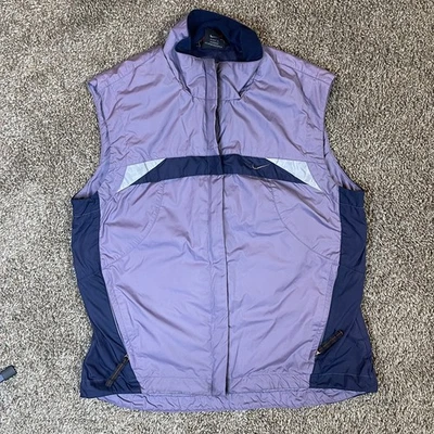 Chaqueta Chaleco Cortavientos Vintage NIKE Púrpura Swoosh Rayas Años 2000 Para Mujer’s Pequeña Foto 1 de 4