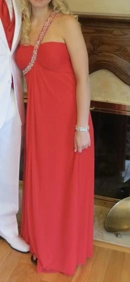 Cache Red Crystal Embellished One Shoulder Long Prom or Bridesmaid Dress Size 6 - Image 1 of 4