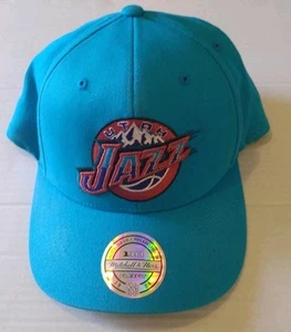 Utah Jazz Hat Cap Snap Back Blue Red NBA Basketball Mitchell & Ness Mens * - Picture 1 of 7