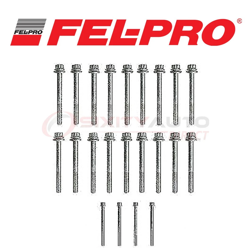 Fel Pro Cylinder Head Bolt Set for 2001-2006 GMC Sierra 3500 6.6L V8 - dd - Imagem 1 de 4
