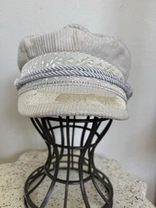 BRIXTON Cream Wool Blend Fisherman Ashland Courderoy Cap Hat Size S 7 (56 CM) - Foto 1 di 11