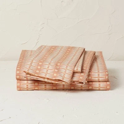 OPALHOUSE DESIGNED WITH JUNGALOW Queen Printed Cotton Percale Sheet Set Kaylo Global - Opalhouse designed with