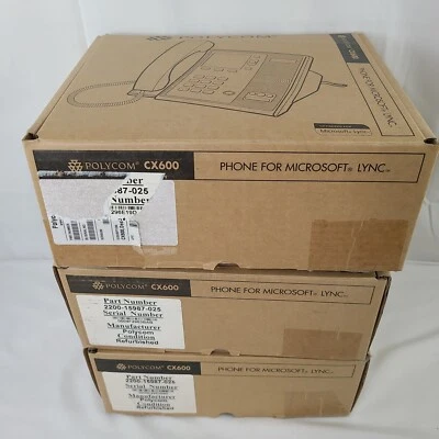 *READ* Lot (3) Polycom CX600 Skype for Business Edition (2201-15942-001) - Image 1 of 3