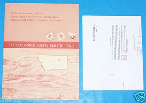 1987 USGS BULL. 1722A - MINERALRESSOURCEN - VERBRANNTE LODGE, PHILLIPS & VALLEY, MONT - Bild 1 von 4