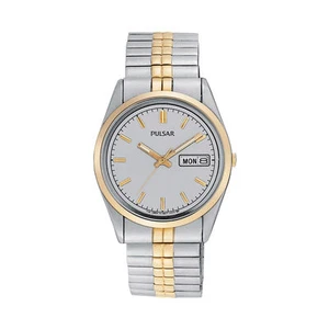 Pulsar Herren PXF110 Lässig Edelstahl Silber Bicolor Silber Zifferblatt Uhr - Bild 1 von 4