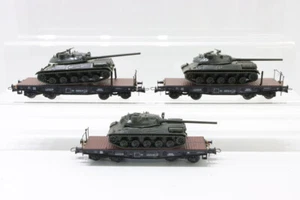 H0 Roco SNCF Flachwagen mit Panzer Güterwagen Konvolut DC N36 - Bild 1 von 4