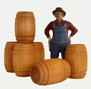 Golden Oak Beer Keg Retro Miniature Railroad Layout 6pcs 1:24 Scale - 101-0613 - Picture 1 of 9