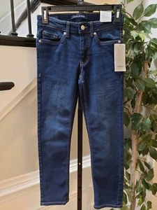 Calvin Klein Boys Blue Solid Cotton Pull On Belt Loops Skinny Leg Jeans Size 8 - Picture 1 of 15