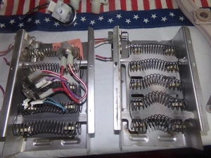 SET OF 2  WHIRLPOOL  DRYER HEATING ELEMENTS  PLUS THERMOSTATS PICTURED. NBR1. - Picture 1 of 1