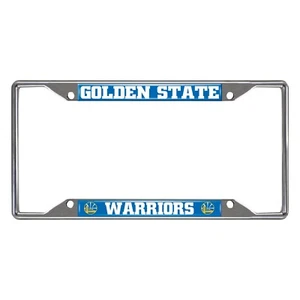 Fanmats NBA Golden State Warriors Chrome Metal License Plate Frame - Picture 1 of 2