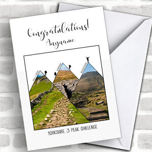 Yorkshire 3 Peaks Photographic Style Congratulations Personalised Card