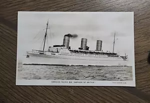 RPPC SS Emperatriz de Gran Bretaña Canadiense Pacífico Vapor Foto Real Postal B676 - Imagen 1 de 2