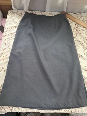 Falda Larga De Colección Para Mujer Lana Gris Carbón Amanda Smith Cremallera Lateral Abertura Trabajo Talla 14 Foto 1 de 4