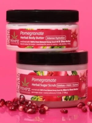HEMPZ Pomegranate Set - Herbal Sugar Scrub-7.3 Oz & Body Butter 8 Oz New - Image 1 of 4