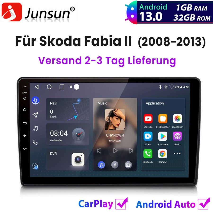 10.1" Für Skoda Fabia 2007-2014 Autoradio Android 13 GPS Navi WIFI BT RDS FM DAB - Bild 1 von 4