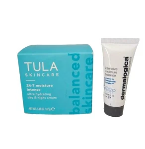TULA SKINCARE 24-7 Moisture Hydrating Day & Night Cream 1.48oz + DERMALOGICA - Picture 1 of 7