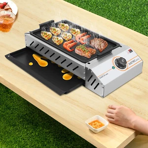 2500W Electric Grill Electric Skillet Grill Adjustable 122-572°F Non-Stick - Picture 1 of 18