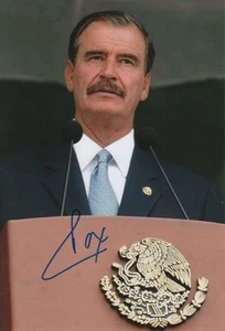 Autógrafo Vicente Fox "Presidente México" Firmado 20x30 cm Imagen - Imagen 1 de 1