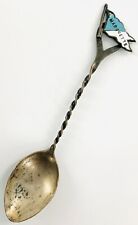 Antique Spiral Handle Sterling Silver Marquette Souvenir Spoon