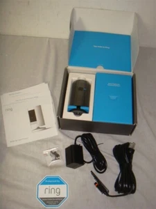 RING STICK UP CAM PLUG IN (WIRED) INDOOR/OUTDOOR BLACK HOME SECURITY CAMERA - Picture 1 of 7